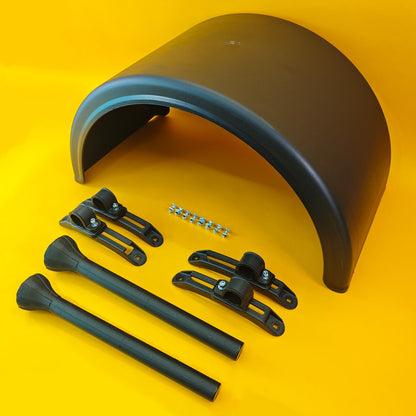 Twin Wheel Round Mudguard + Brackets & Wing Stays 860X450mm Plastic Domar Trucks
