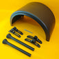 Twin Wheel Round Mudguard + Brackets & Wing Stays 860X450mm Plastic Domar Trucks