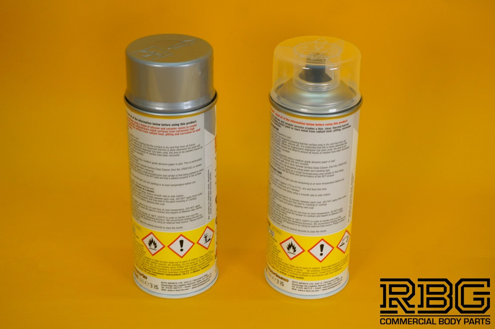 Extremely High Temperature Paint SILVER + CLEAR COAT LACQUER 400ml E-TECH XHT UK