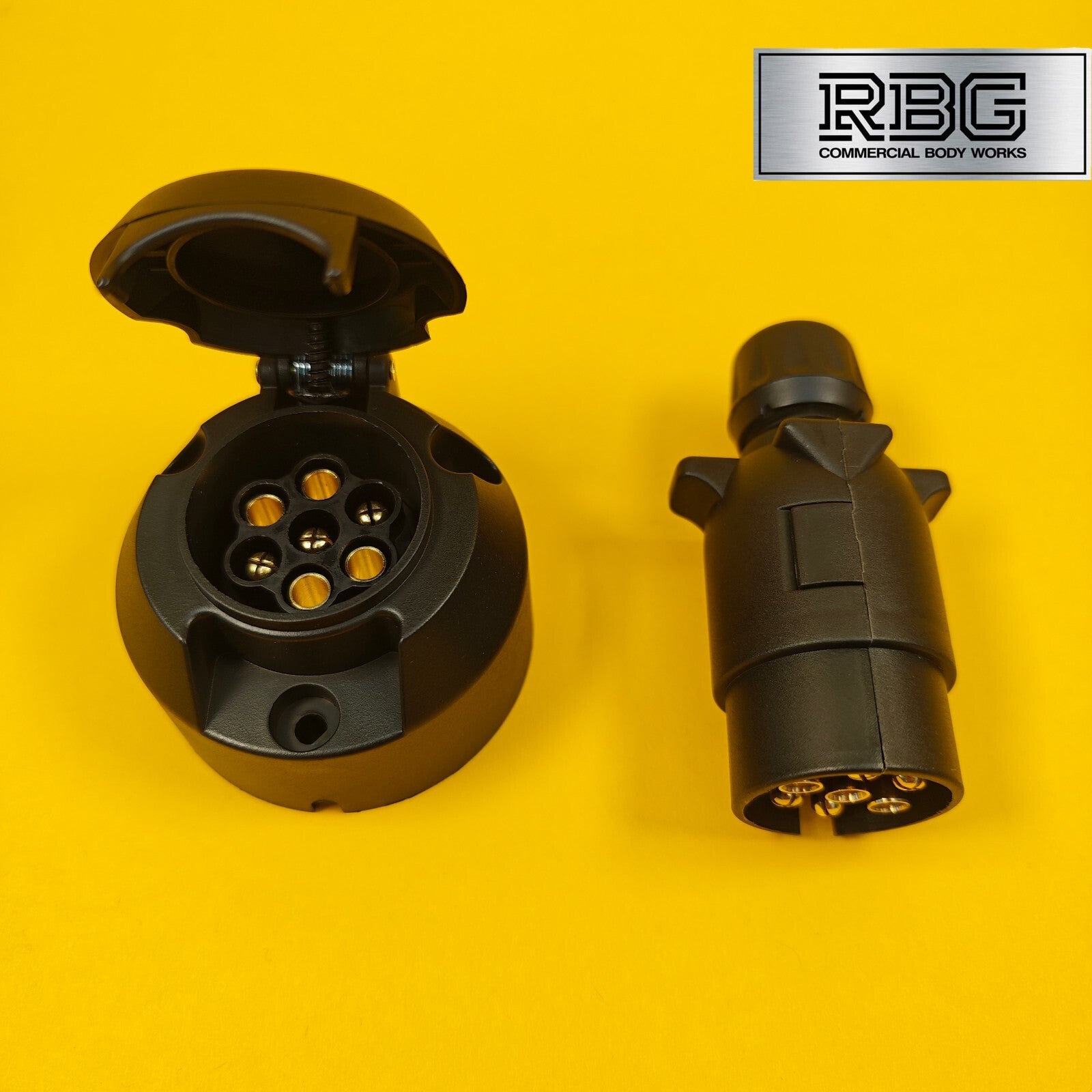 7 Pin Socket + Plug 12N Type For Trailer Caravan Towing 12V Towbar Plastic Brass