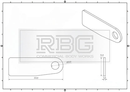 Heavy Duty Tail Gate Fixing Eye Plates Self Colour Weld On For Drop Lock Trailer
