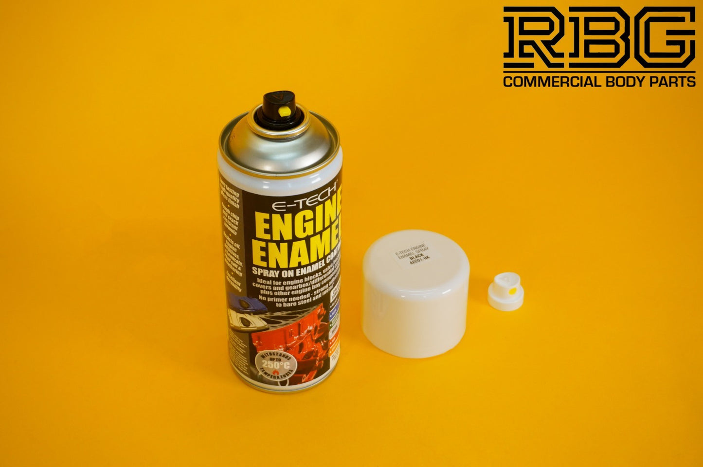 Engine Enamel BLACK Spray Coating 400ml E-TECH Heat Resistant Paint Car Vehicle