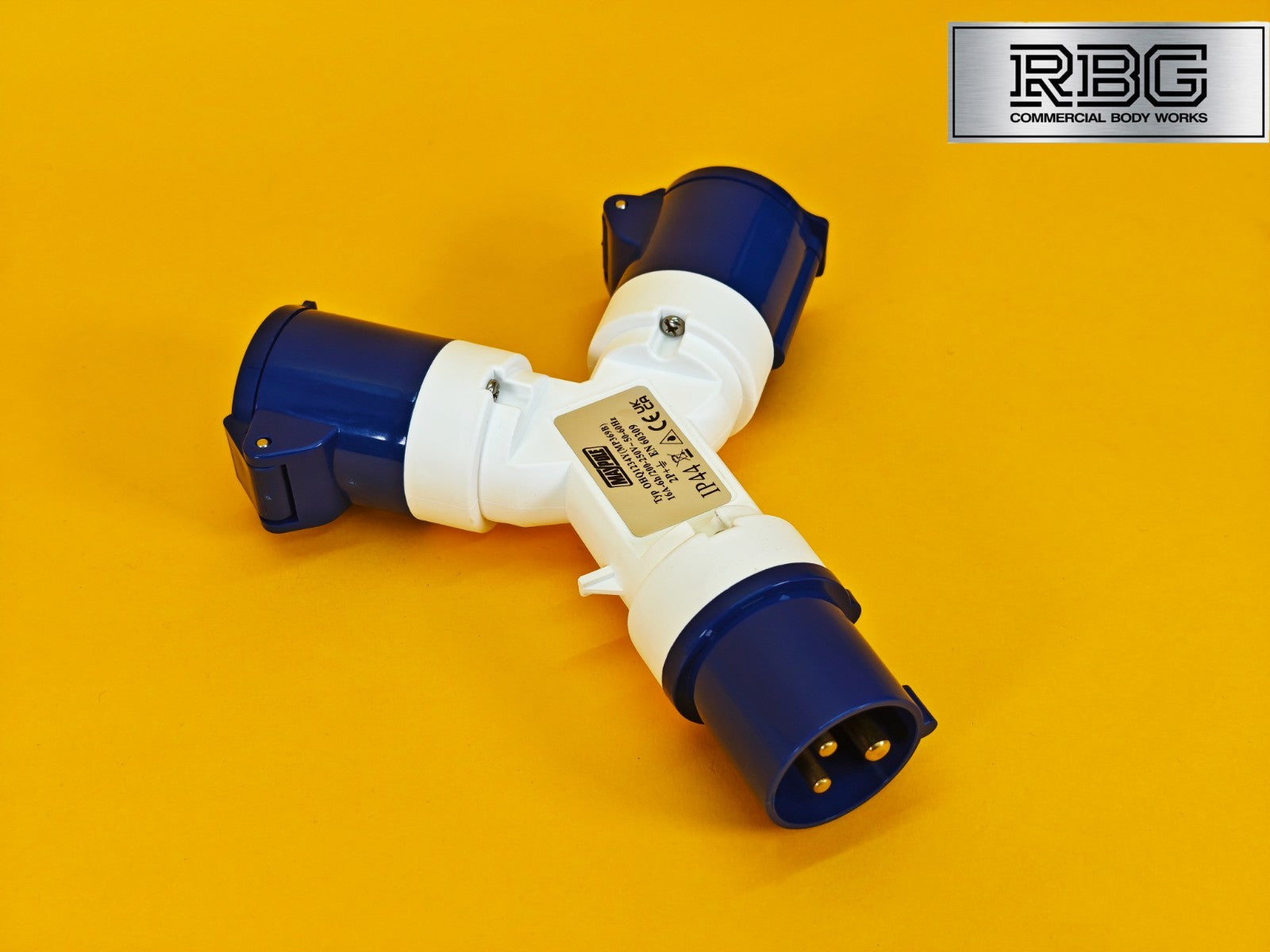 2 Way Hook-Up Splitter 230V Electric Mains Lead Adaptor for Camping Caravan UK