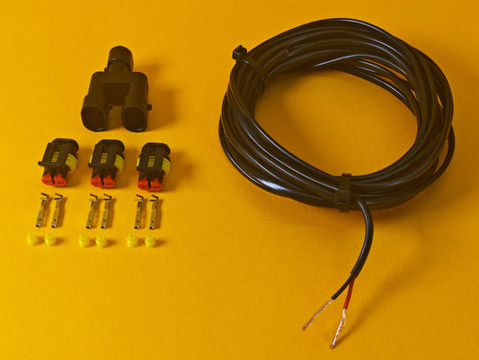 3 Way SuperSeal Splitter + 3Pc Connector Kit 2 Pin + 5m Cable SET Male Y Piece