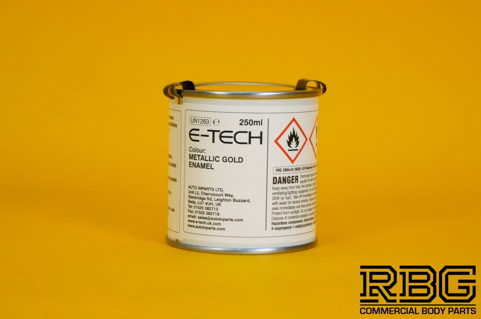 Engine Enamel GOLD Paint Gloss E-TECH 250ml Heat Resistant for Car Motorbike