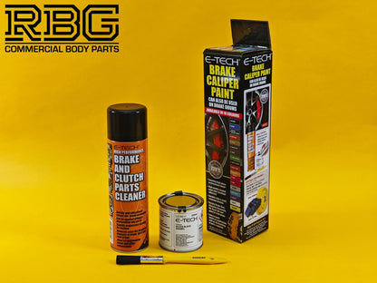 Brake Caliper Paint Kit BLACK Paint + Cleaner + Brush E-TECH For Car Vehicle UK