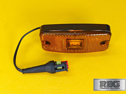 LED Side Marker Light + SuperSeal Plug 10-30V Amber Reflector Lamp for Trailer