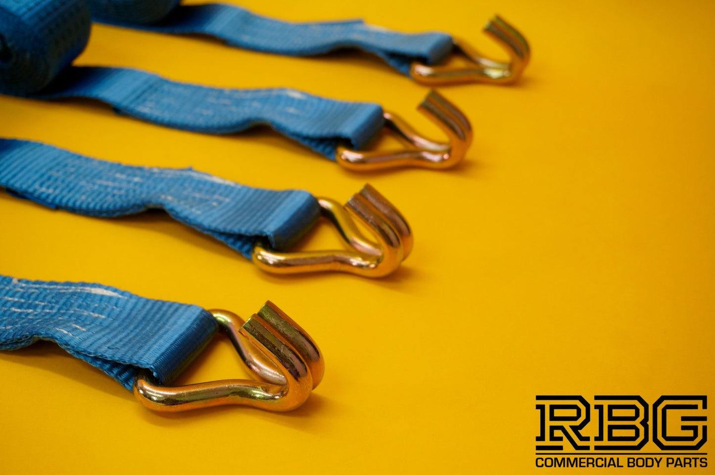 Recovery Ratchet Strap SET 4Pcs Tie Down 5ton High-Visibility Blue Safety Straps