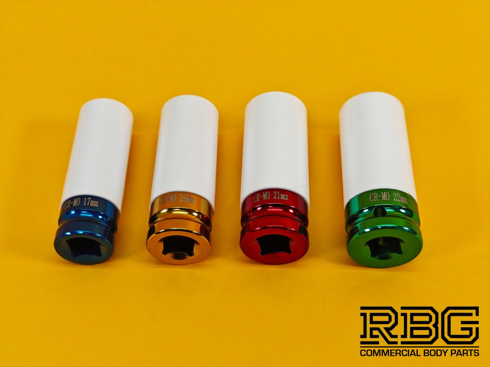 Sockets Set Alloy Wheel Nuts Sleeved Protective Sockets 4 piece 17, 19, 21, 22mm