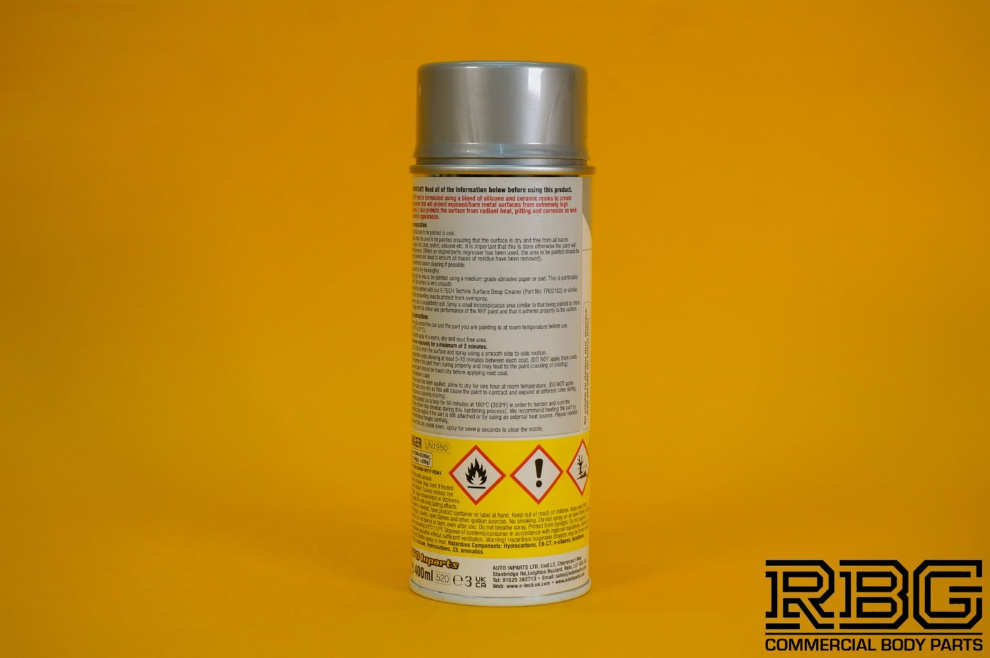 Extremely High Temperature Paint SILVER 400ml E-TECH XHT for Car Engine Exhaust