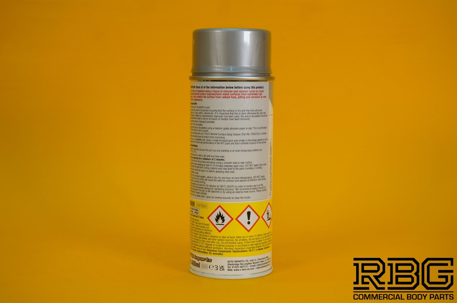 Extremely High Temperature Paint SILVER 400ml E-TECH XHT for Car Engine Exhaust