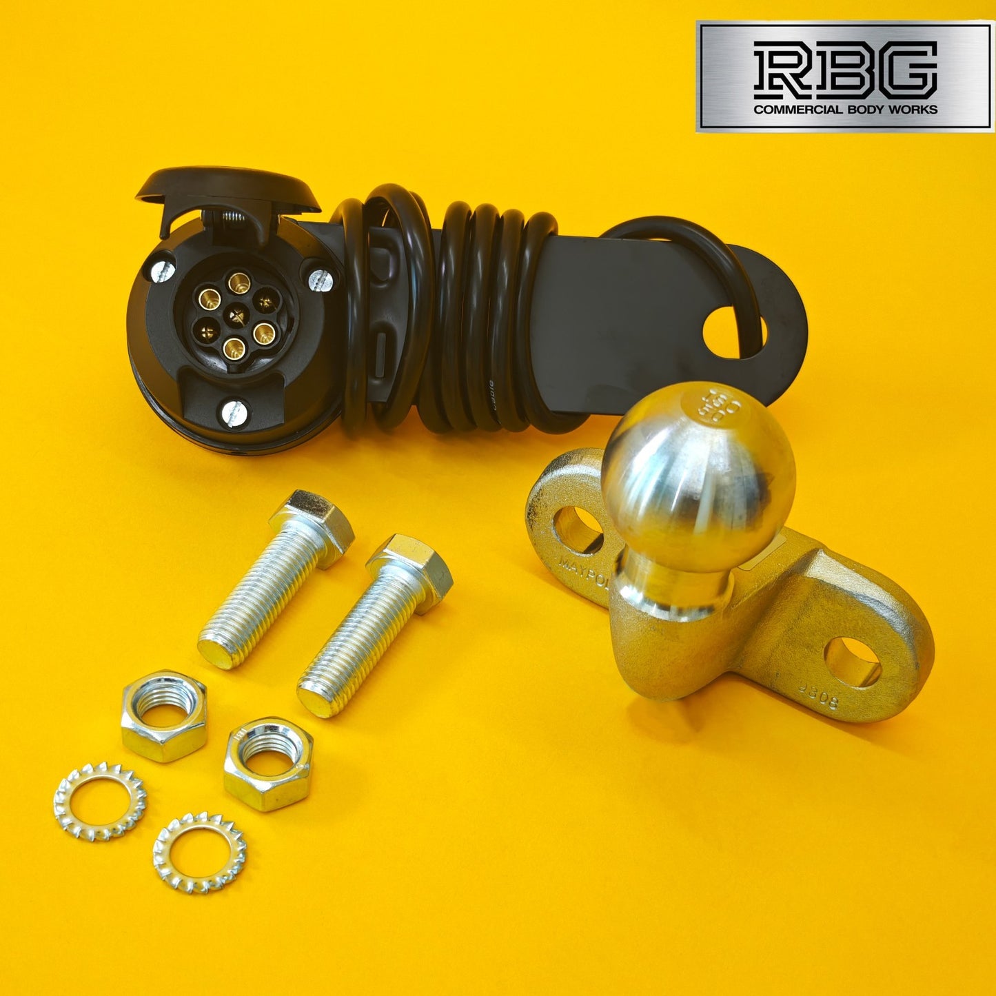 Tow Ball + Socket Assembly 12N 7 Pin 50mm Tow Hitch Silver E Approved Caravan UK