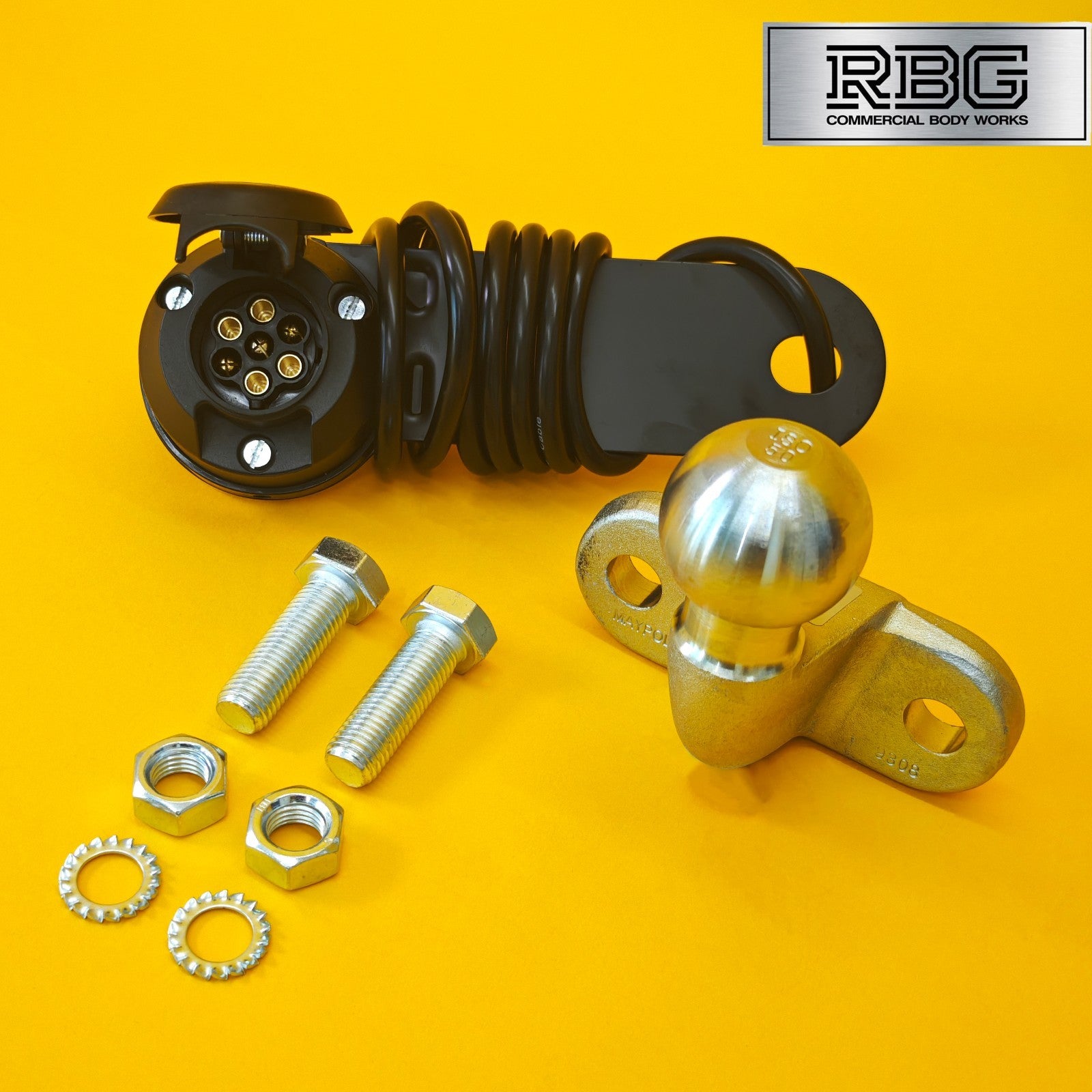 Tow Ball + Socket Assembly 12N 7 Pin 50mm Tow Hitch Silver E Approved Caravan UK