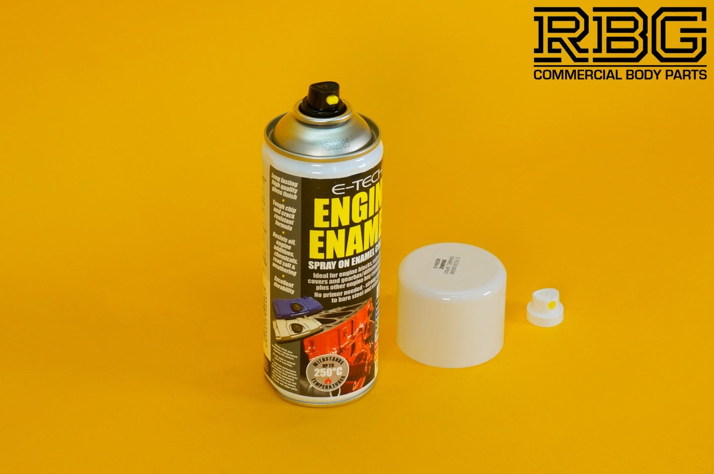 Engine Enamel Spray Coating ORANGE 400ml E-TECH Heat Resistant Paint Car Vehicle