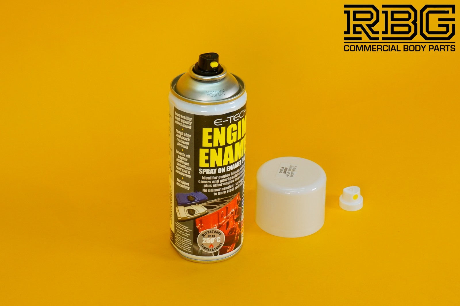 Engine Enamel Spray Coating ORANGE 400ml E-TECH Heat Resistant Paint Car Vehicle
