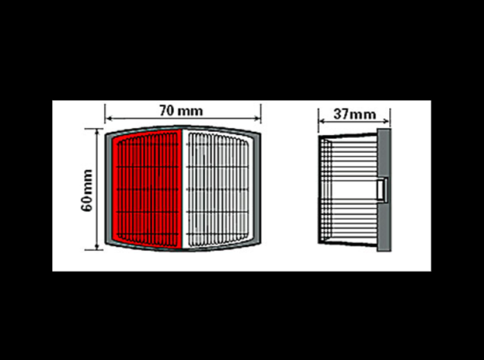 Outline Marker Light 12V Red & White Lamp Jokon SPL115 for Trailer Caravan UK