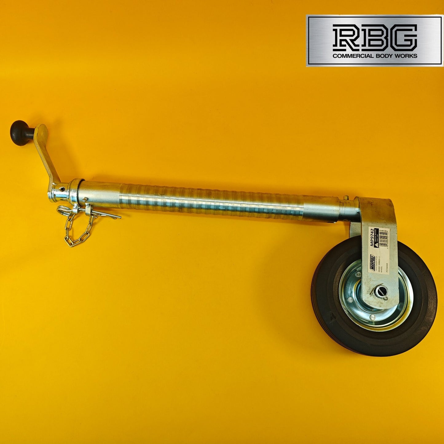 48mm Jockey Wheel Ribbed Heavy Duty 300kg Trailer Ifor Williams 630-860mm