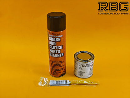 Brake Caliper Paint Kit SILVER Paint + Cleaner + Brush E-TECH For Car Vehicle UK