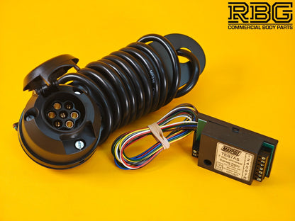 7 Way Bypass Relay + 7 Pin Socket Assembly 12N 2m Wire Towing Trailer Caravan