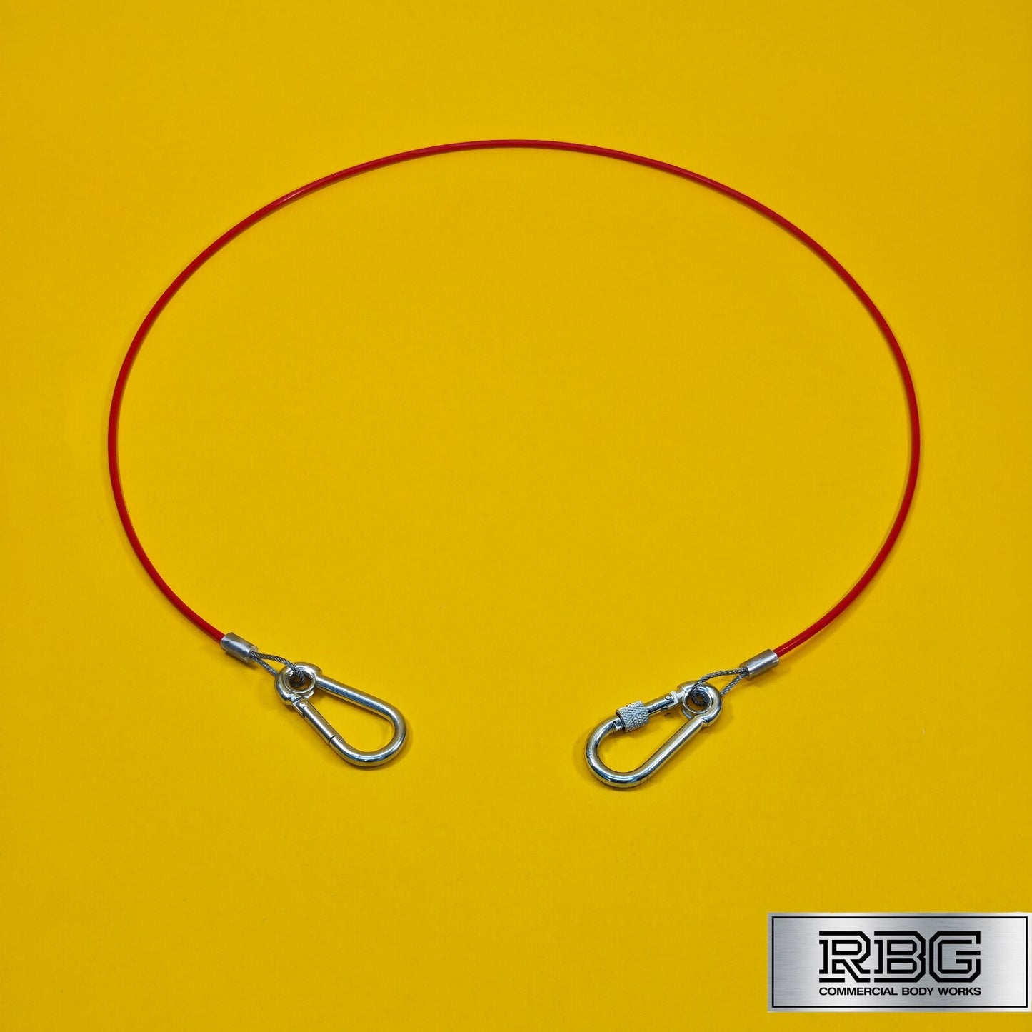 Breakaway Cable Red PVC 1m x 2mm for Trailer Caravan Carabiner Brake Cable UK