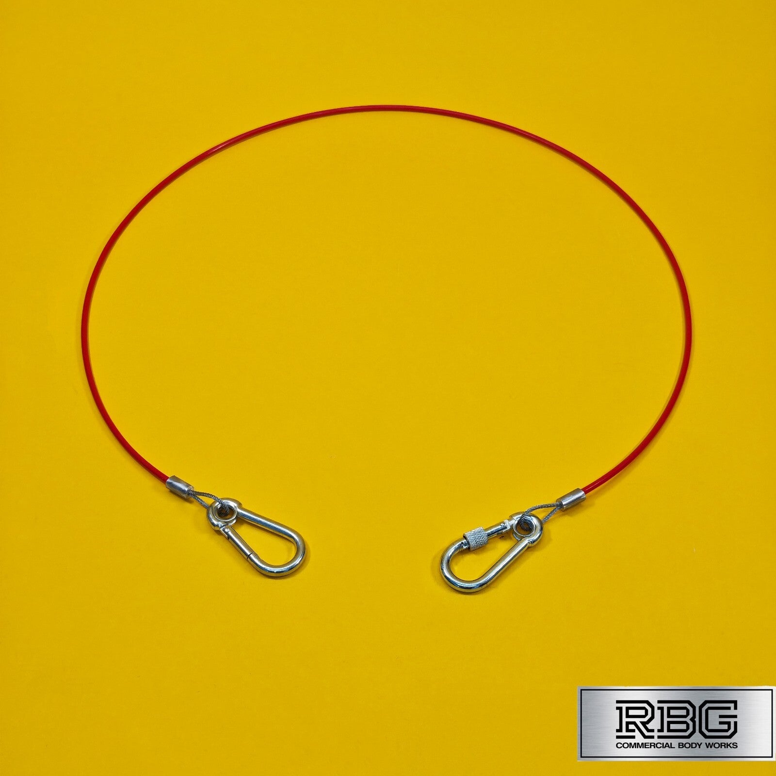 Breakaway Cable Red PVC 1m x 2mm for Trailer Caravan Carabiner Brake Cable UK