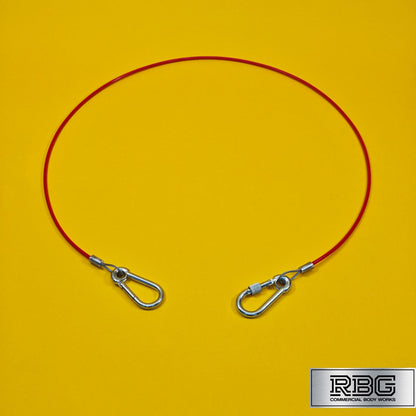 Breakaway Cable Red PVC 1m x 2mm for Trailer Caravan Carabiner Brake Cable UK