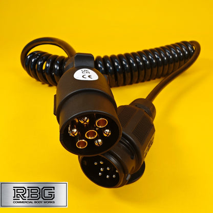 Conversion Lead 7 to 8 Pin Plug 2.5m Curly Cable Wire 13 Pin Type Towing Trailer