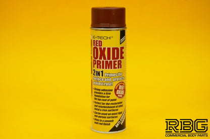 Red Oxide Primer Spray Anti Corrosion Restoring Steel Metal Iron Surfaces E-TECH