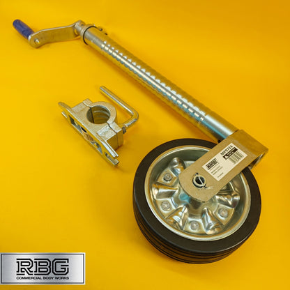 48mm Jockey Wheel + Clamp Ribbed Heavy Duty Serrated 500kg Trailer Caravan UK
