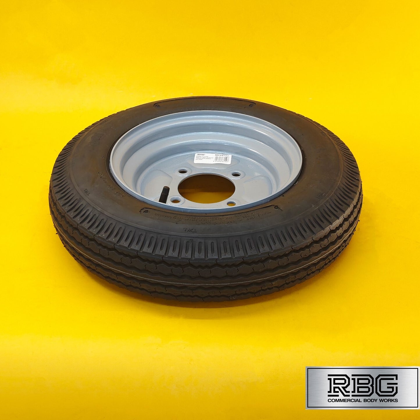 Spare Wheel & Tyre 400x10 for MP6815 Trailer 115mm PCD Silver 10″ Diameter UK