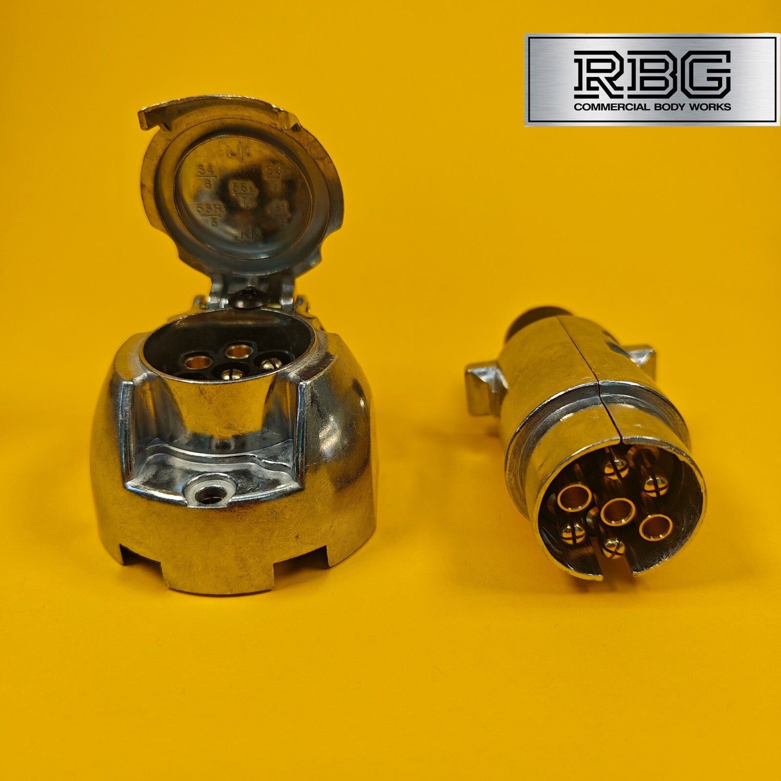 Aluminium Socket + Plug 7 Pin 12N Type For Trailer Caravan Towing 12V Towbar
