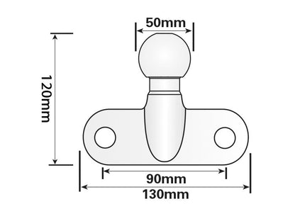 Tow Ball + Cover PVC With Reflector 50mm Tow Hitch Silver Heavy Duty Standard UK