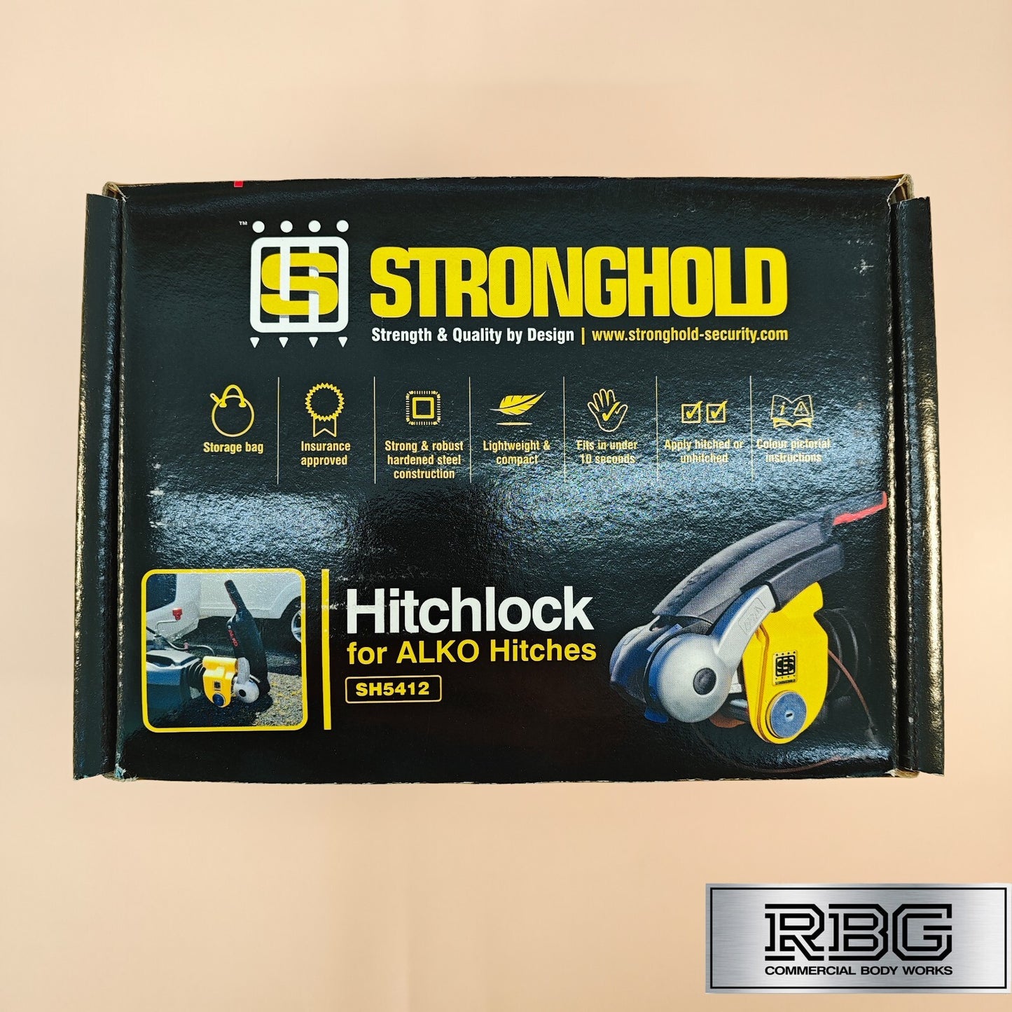 Stronghold High Security Hitchlock for ALKO Hitches Fits Ifor Williams Trailer