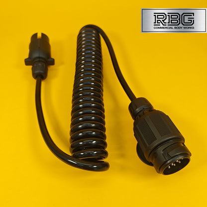 Conversion Lead 7 to 8 Pin Plug 2.5m Curly Cable Wire 13 Pin Type Towing Trailer
