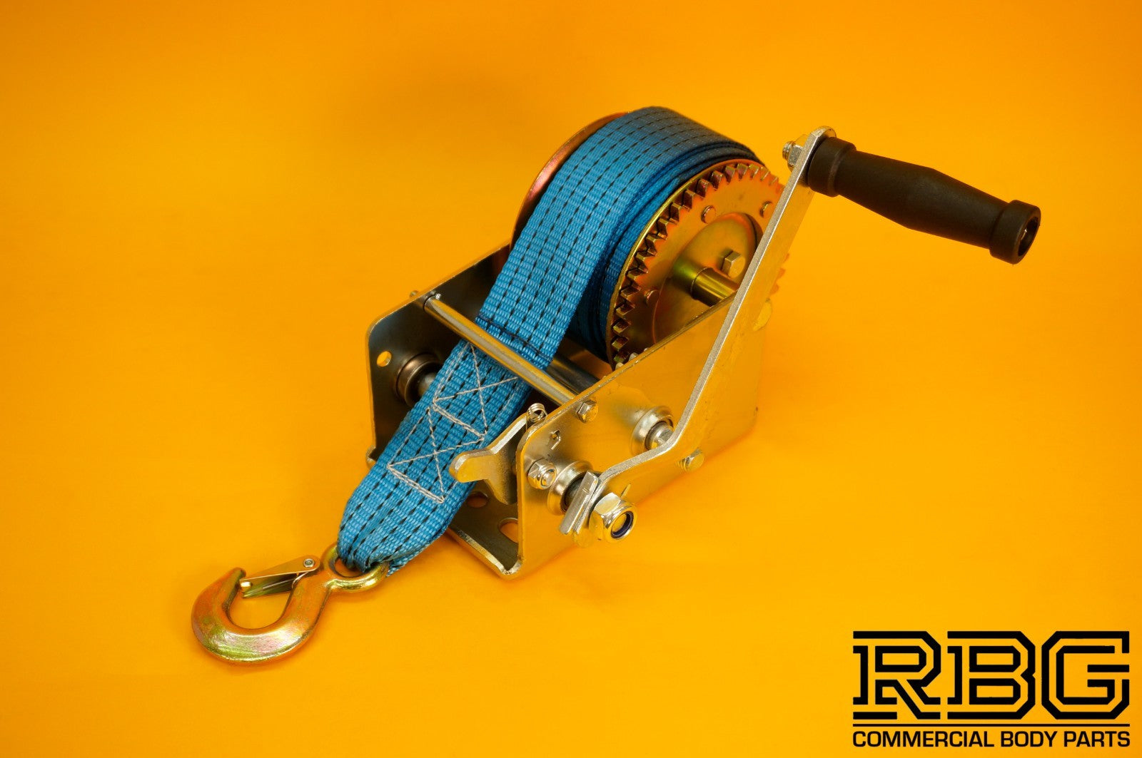 Manual Hand Winch 2000lb + Strap 10m & Hook Trailer Caravan Boat Winch Marine
