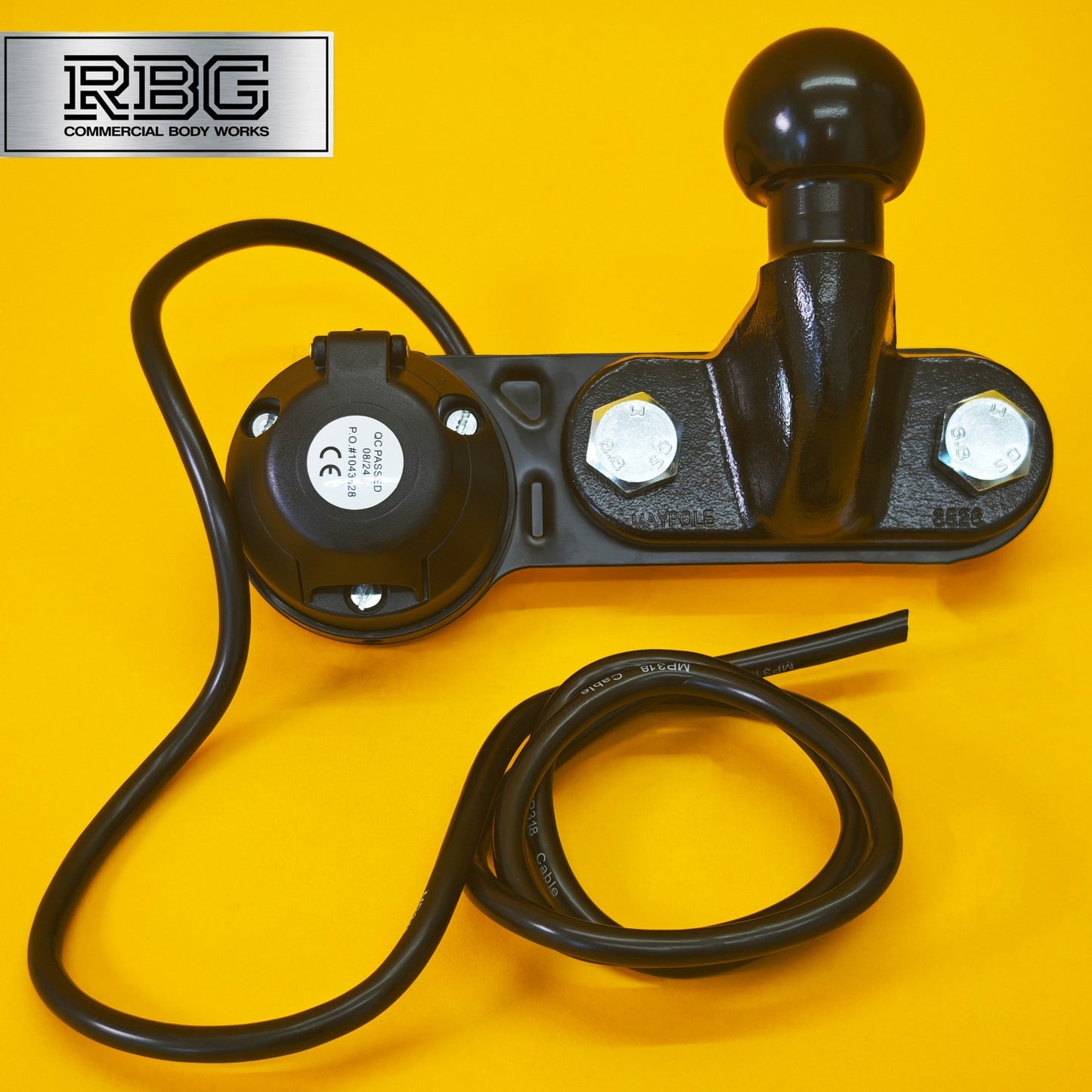 Tow Ball + Socket Assembly 12N 7 Pin 50mm Tow Hitch Black Heavy Duty Caravan UK