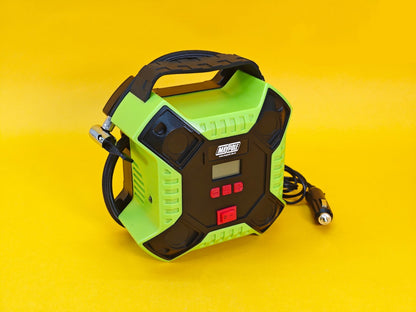 Car Tyre Air Compressor Digital Pump Maypole Portable 12V Tyre Inflator + LED