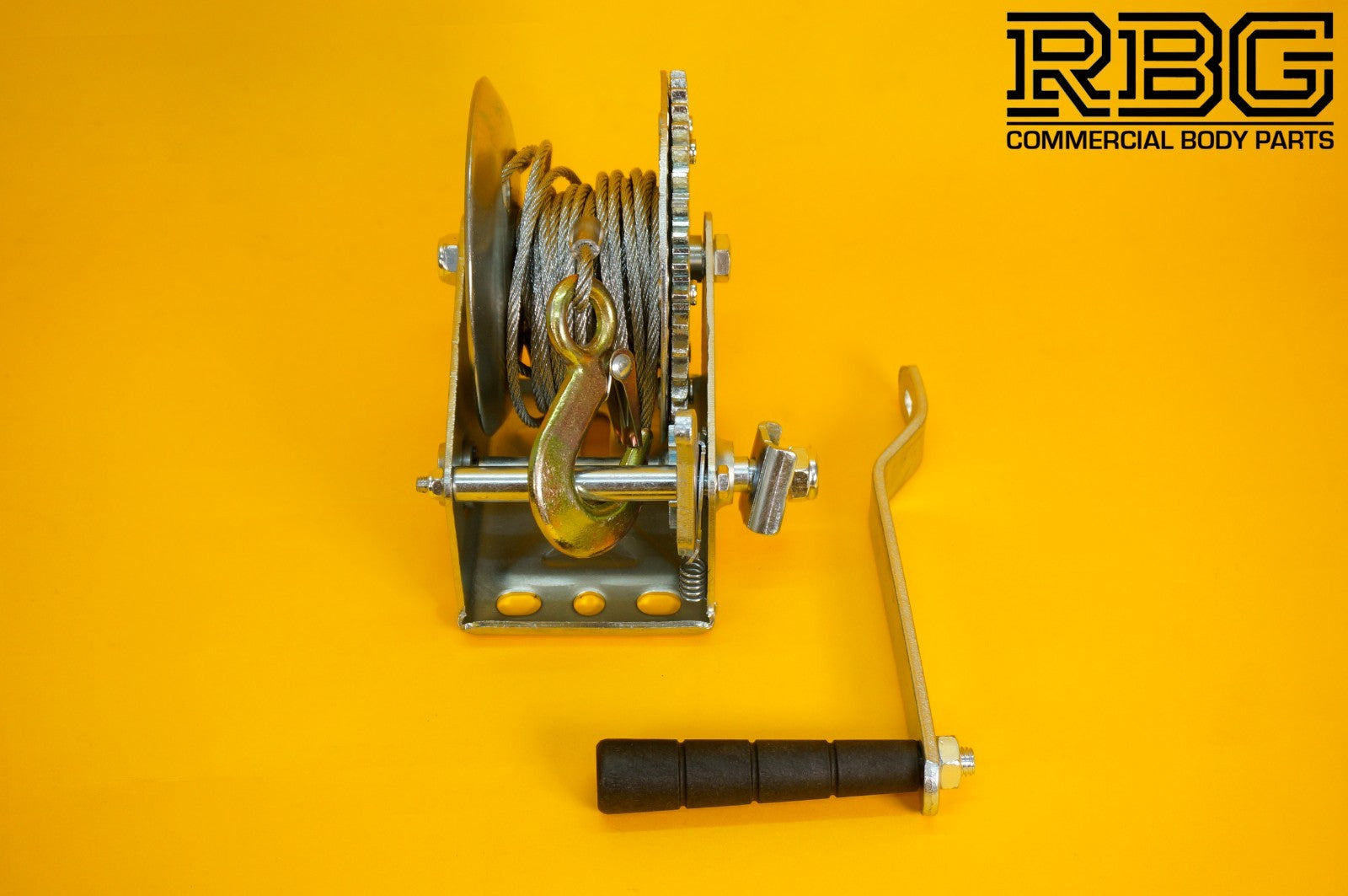 Manual Hand Winch 1200lb + Steel Rope 8m & Hook for Trailer Caravan Boat Marine