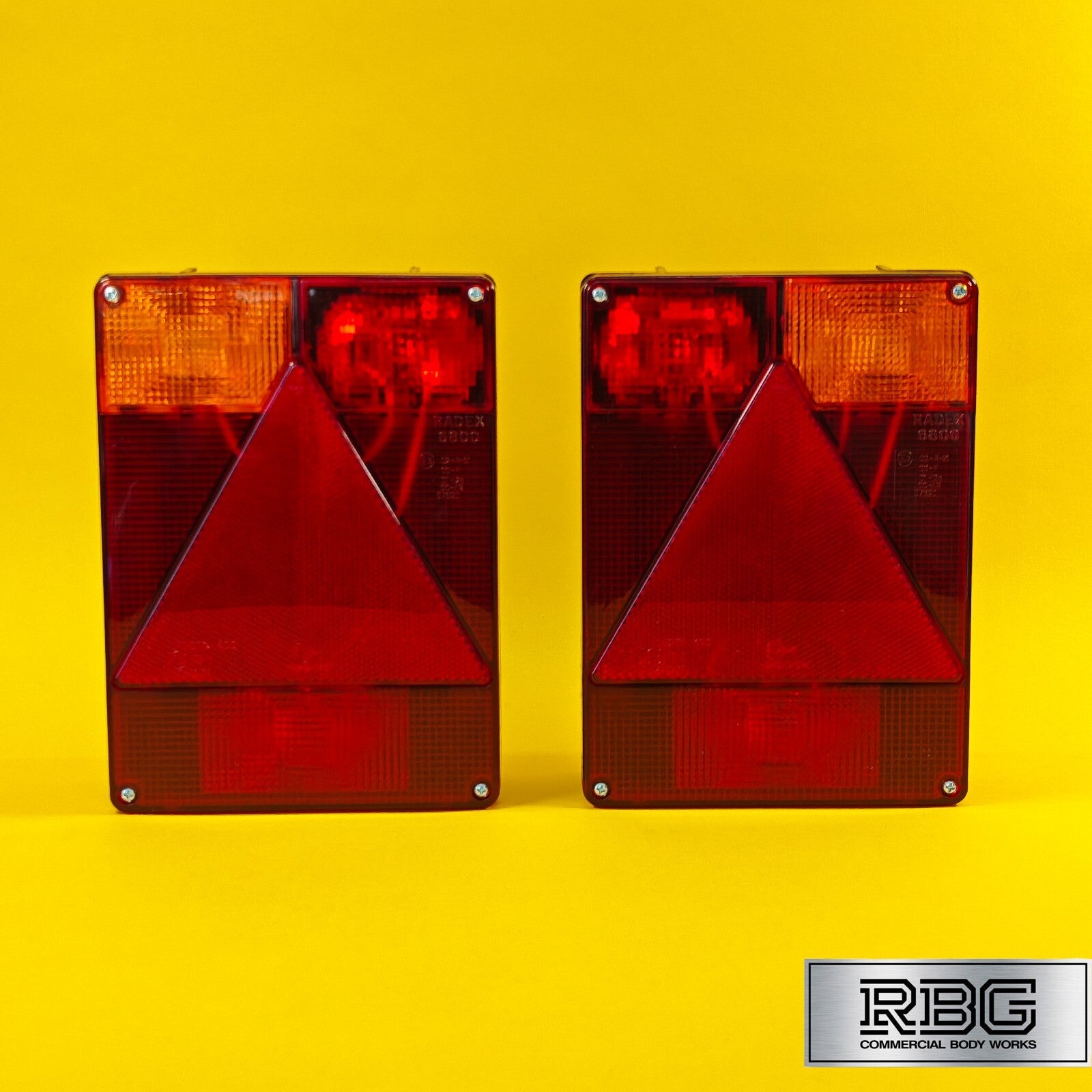 Rear Combination Light PAIR LEFT & RIGHT Rectangular Lamp Radex 6800 For Trailer
