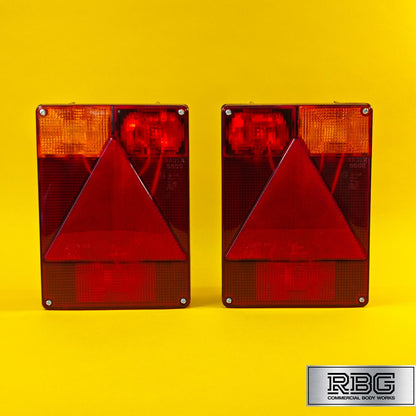 Rear Combination Light PAIR LEFT & RIGHT Rectangular Lamp Radex 6800 For Trailer