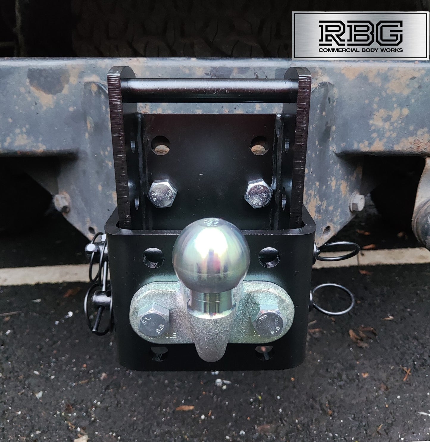 Adjustable Tow Hitch Drop Plate set & 50mm Tow Ball Maypole Trucks Tractors 4x4