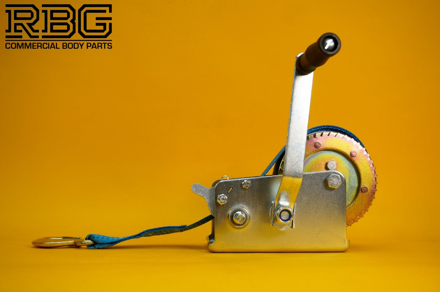 Manual Hand Winch 2000lb + Strap 10m & Hook Trailer Caravan Boat Winch Marine