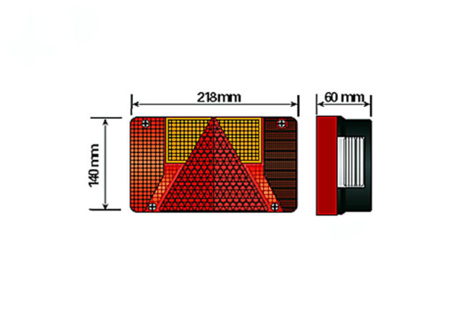 Rear Combination Light RIGHT Hand Radex 5800 Lamp for Trailer 6 Function 12V UK