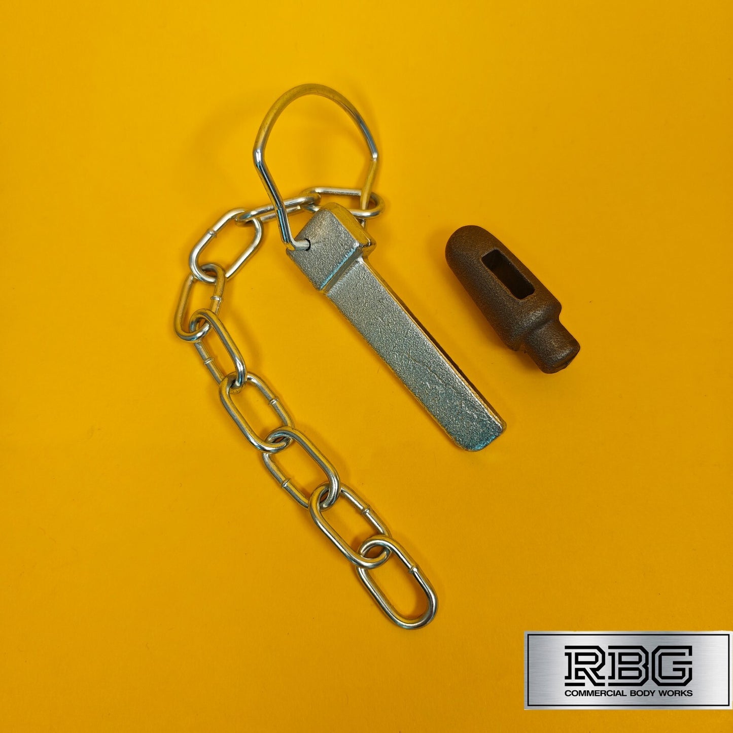 Flat Sword Cotter Pin & Chain + WELD-ON Lug Peg for Trailer Truck Tail Gates