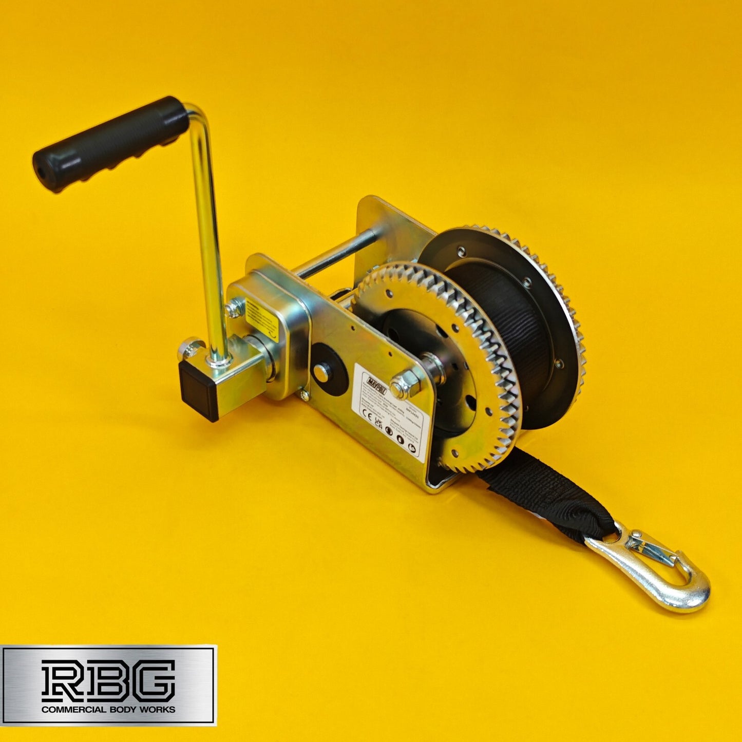 2500Lb Hand Winch + Strap & Hook 1100Kg Professional Clutch Brake Heavy Duty 7M