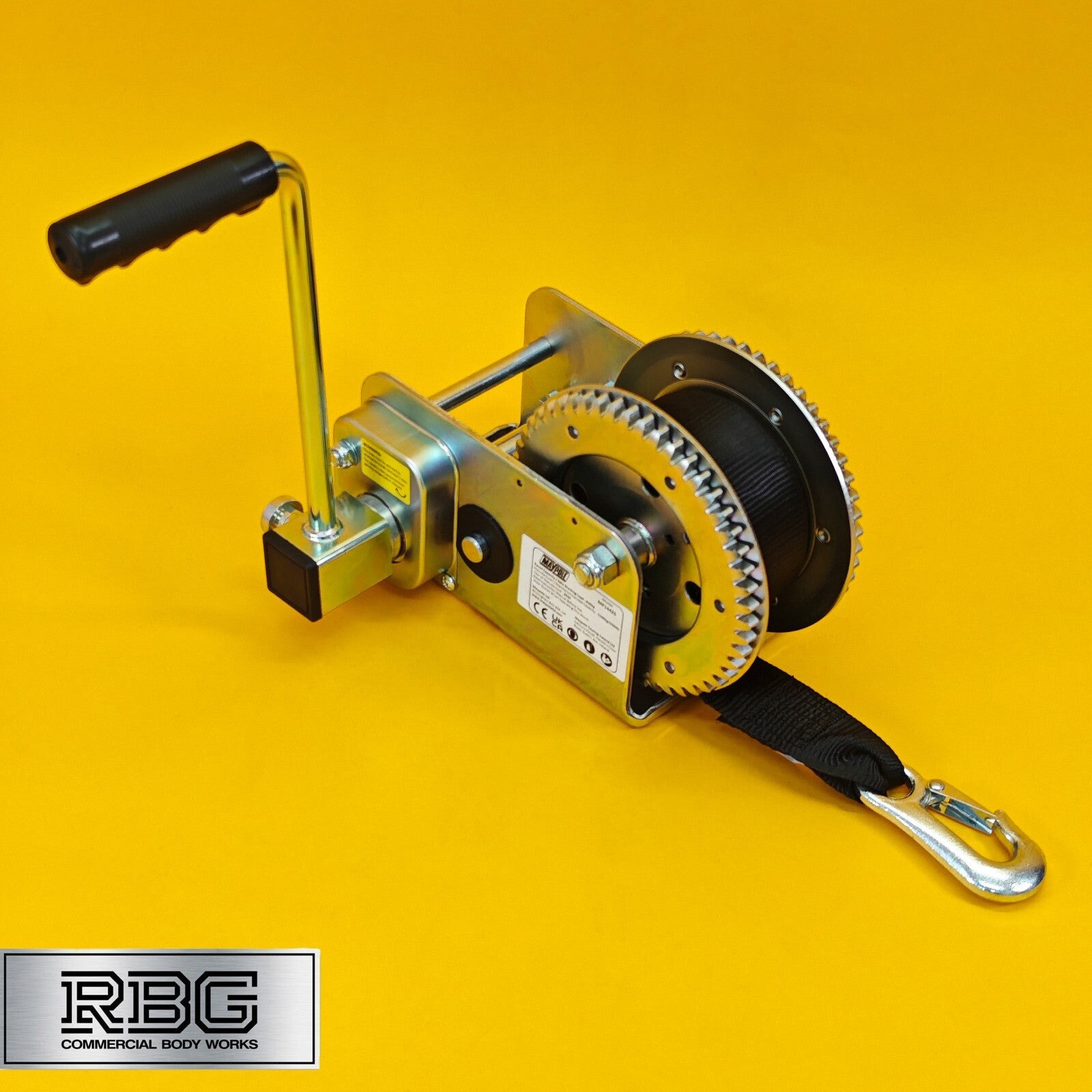 2500Lb Hand Winch + Strap & Hook 1100Kg Professional Clutch Brake Heavy Duty 7M