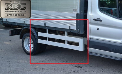 Ford Transit Single Cab Crash Rails Side Guards with Corner Pillars Tipper