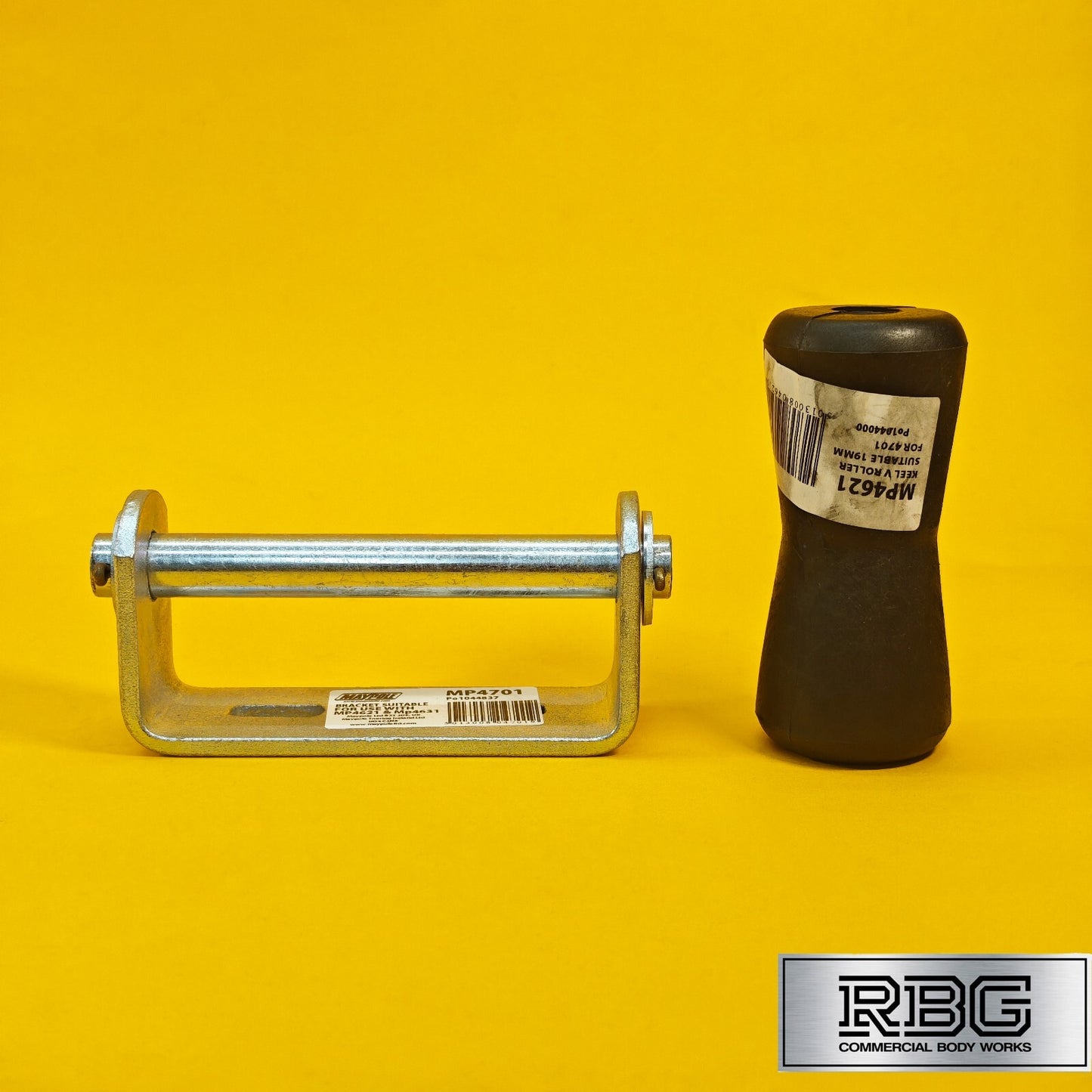 Keel Roller + Bracket 19mm Bore for Boat Trailers Non-Marking Polyurethane UK