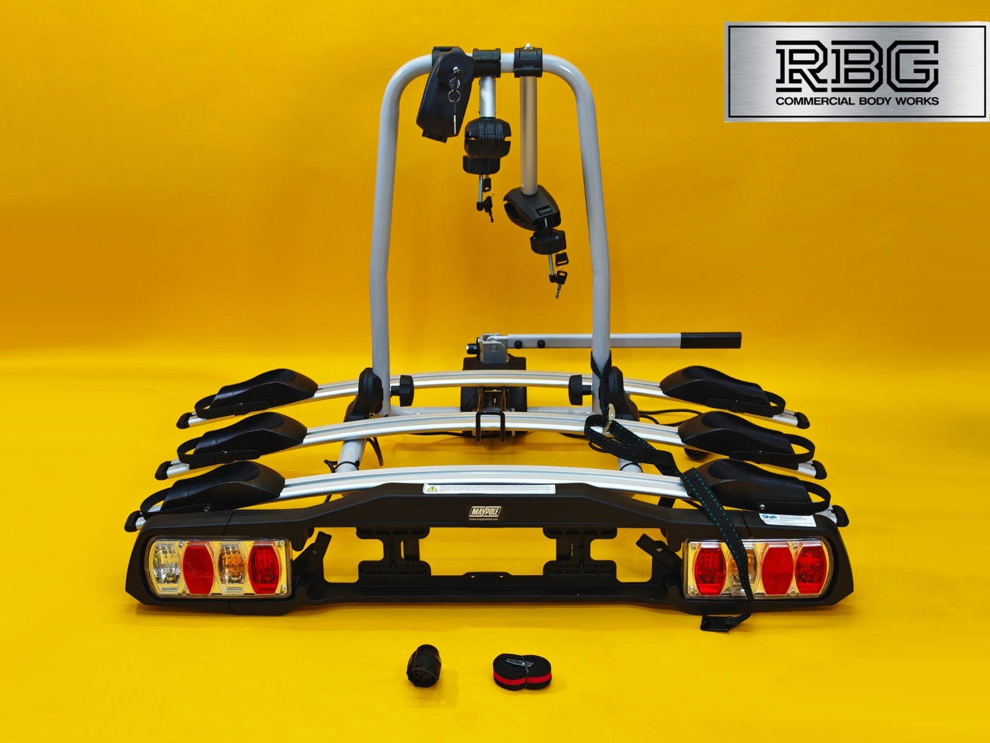 Cycle Carrier 3 Bikes Towball Mounted 45kg Car Rear Tow Bar Ball Tilting Rack UK