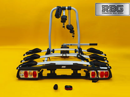 Cycle Carrier 3 Bikes Towball Mounted 45kg Car Rear Tow Bar Ball Tilting Rack UK